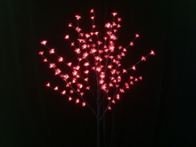 Дерево с прозрачными цветками (SAKURA, красный) H-1,5м, IP44 с трансформатором 24v, провод черный 5м