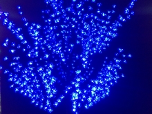 Дерево с прозрачными цветками (SAKURA, голубой+белые вспышки 100LED), H-2,4м, IP44 с трансформатором