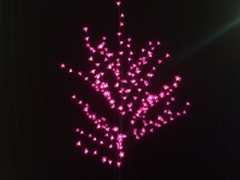 Дерево с прозрачными цветками (SAKURA, розовый) H-1,8м, IP44 с трансформатором 24v, провод черный 5м