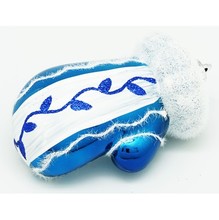 Игрушка пластиковая варежки синие с орнаментом 