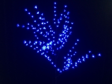 Дерево с прозрачными цветками (SAKURA, голубой), H-1,8м, IP44 с трансформатором 24v, провод черный 5