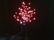 Дерево с прозрачными цветками (SAKURA, красный+белые вспышки12LED) H-0,9м, IP44 с трансформатором 24