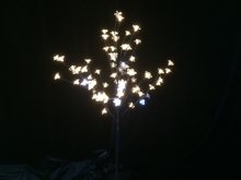 Дерево с прозрачными цветками (SAKURA, теплый белый+белые вспышки12LED) H-0,9м, IP44 с трансформатор