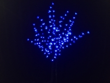 Дерево с прозрачными цветками (SAKURA, голубой), H-1,5м, IP44 с трансформатором 24v, провод черный 5