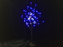 Дерево с прозрачными цветками (SAKURA, голубой+белые вспышки12LED) H-0.9м, IP44 с трансформатором 24