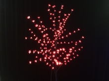 Дерево с прозрачными цветками (SAKURA, красный) H-1,8м, IP44 с трансформатором 24v, провод черный 5м