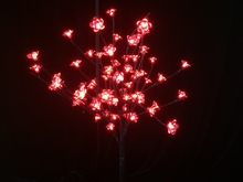 Дерево с прозрачными цветками (SAKURA, красный) H-0,9м, IP44 с трансформатором 24v, провод черный 5м